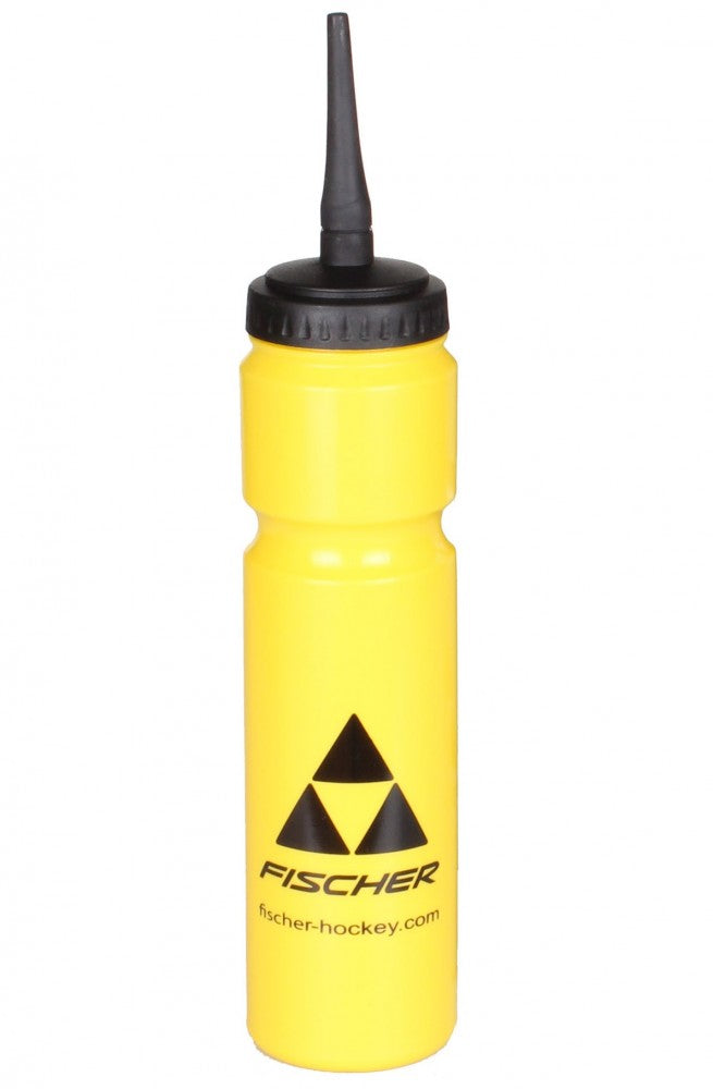 Ice hockey drinking bottle Fischer 900ml with drinking straw black/yellow/silver